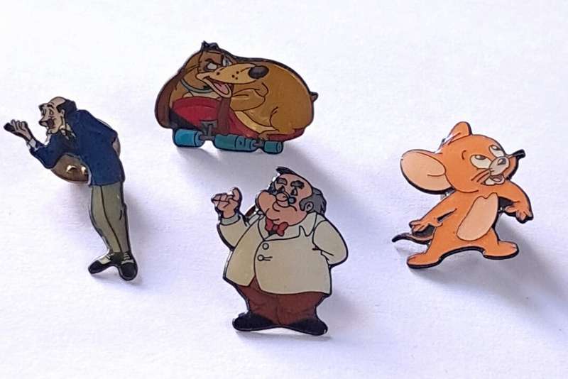 Collectible group of Four Enamel Pins - Characters from Tom and Jerry