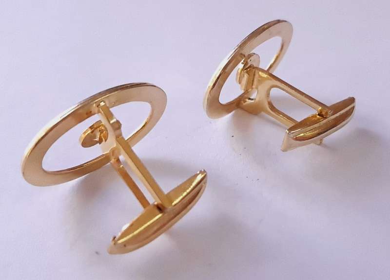 Vintage Gold Tone and Enamel Canadian Maple Leaf Cufflinks and Tie Clip