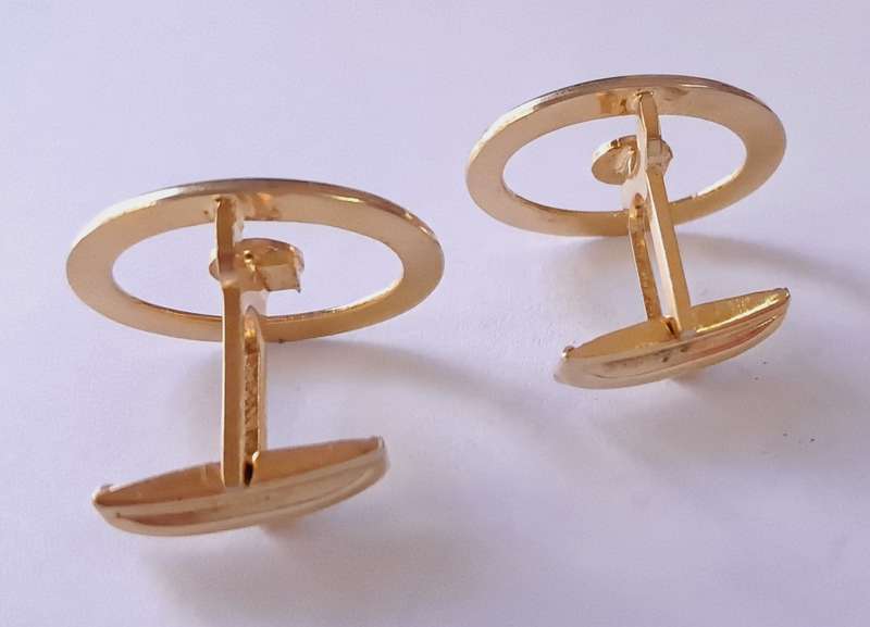 Vintage Gold Tone and Enamel Canadian Maple Leaf Cufflinks and Tie Clip