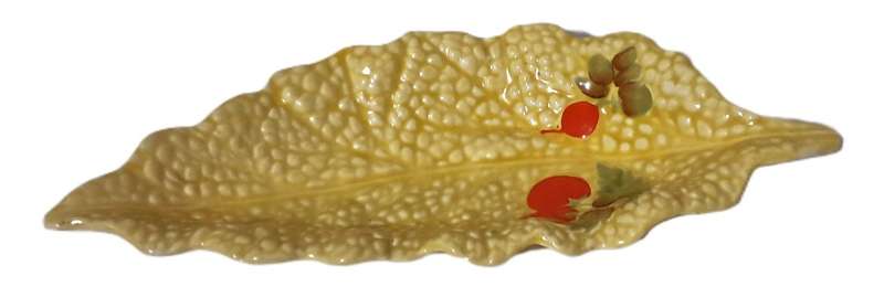 Vintage Crown Devon Yellow Tomato & Radish Leaf Dish (1930-1965)