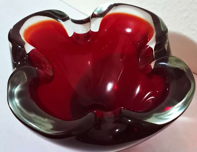 Vintage Murano Glass Sommerso Ashtray/Bowl c1960