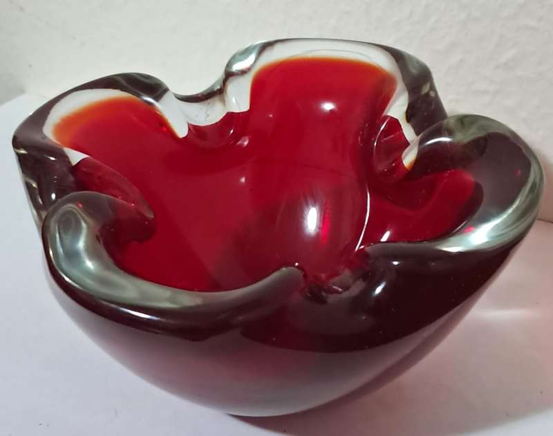 Vintage Murano Glass Sommerso Ashtray/Bowl c1960