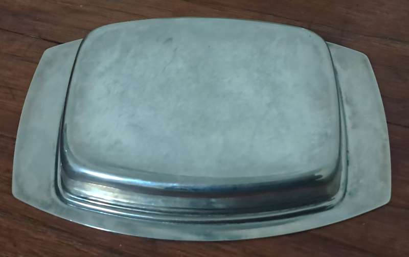 Vintage Silver Plated Butter Dish featuring an exquisite carved acorn handle