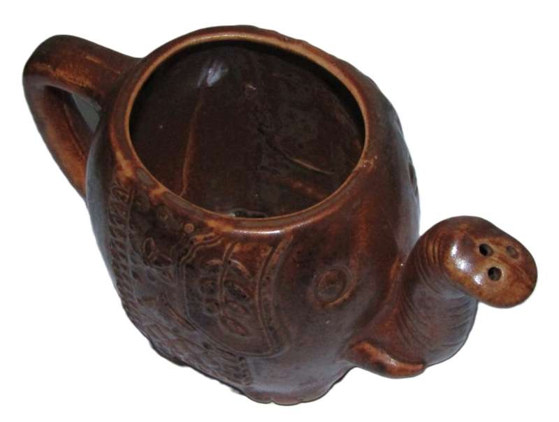 Vintage Brown Ceramic Elephant Incense Burner