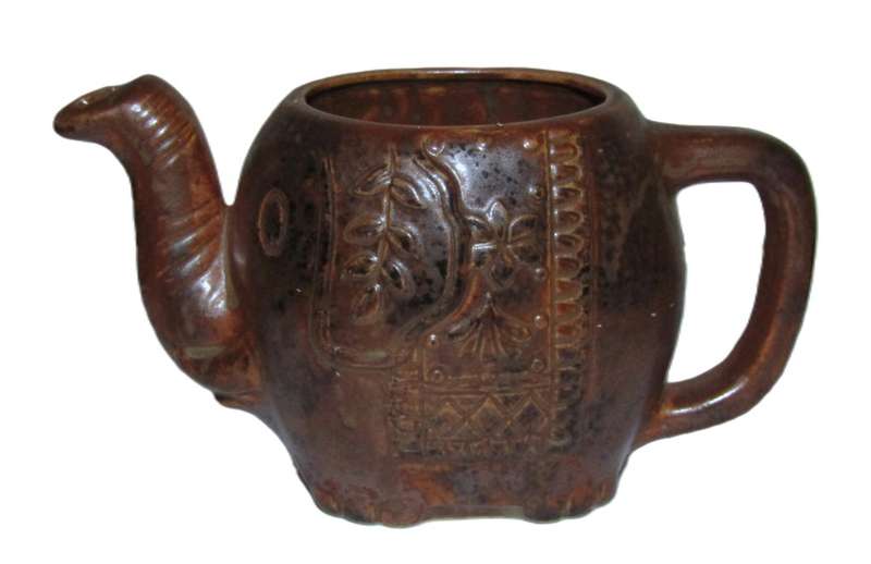 Vintage Brown Ceramic Elephant Incense Burner
