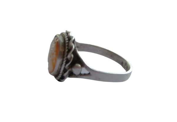 Vintage Ladies Sterling Silver Cameo Ring - Made in South Africa c1970