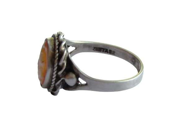 Vintage Ladies Sterling Silver Cameo Ring - Made in South Africa c1970