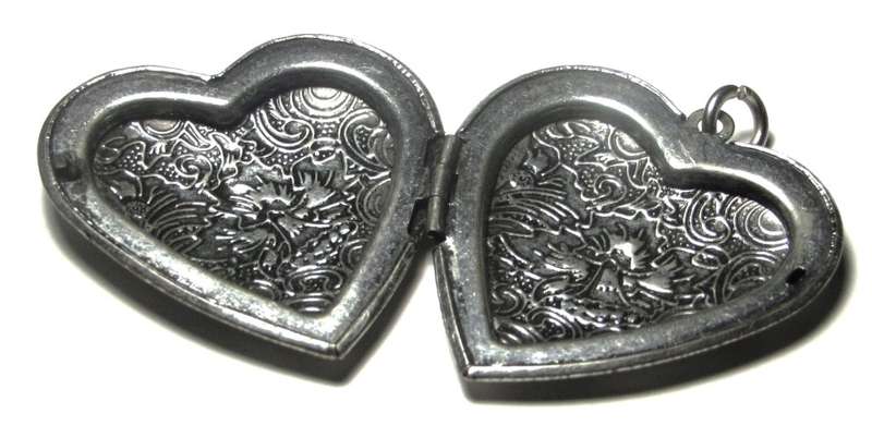 Vintage Silver Plated Engraved Heart Shaped Photo Locket