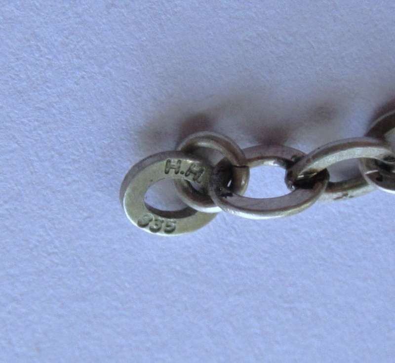Vintage Dutch Silver Plated Teardrop Pendant on 835 Sterling Silver Chain