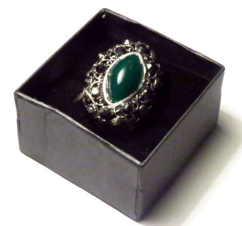 Blue oval ring