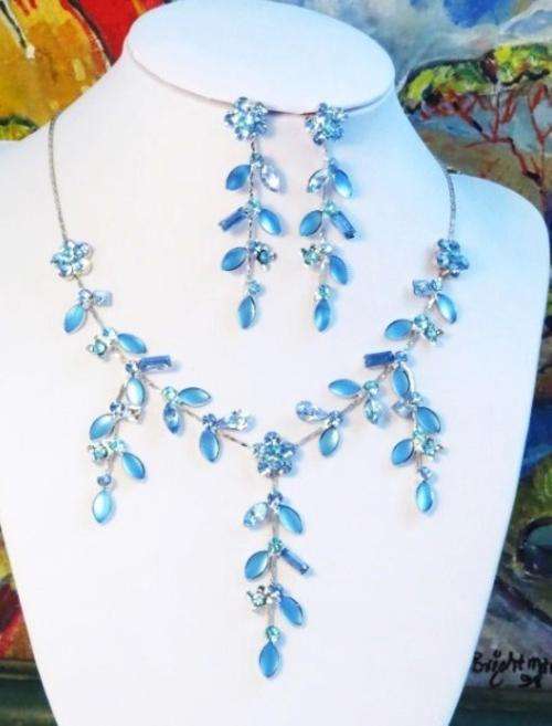 Light Blue fashion necklace and earring set