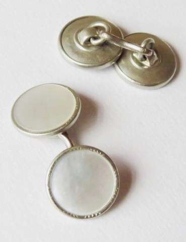 Vintage Mother of Pearl chain link cufflinks