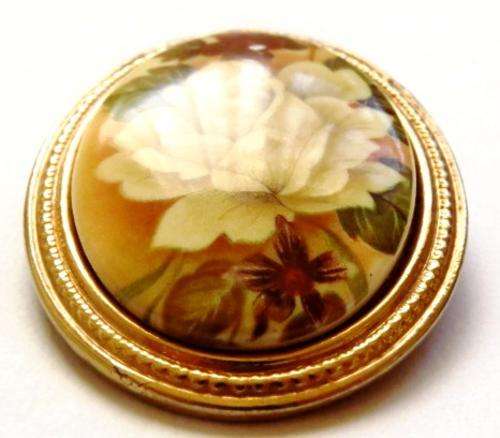 Hand painted porcelain brooch