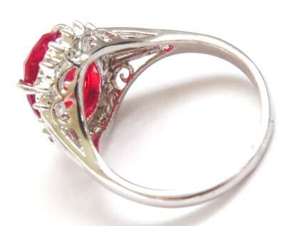 Fashion ring with ruby stone in classic setting (Size 9)