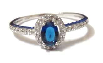925 Silver ring with sapphire cubic zirconia (Size 7)
