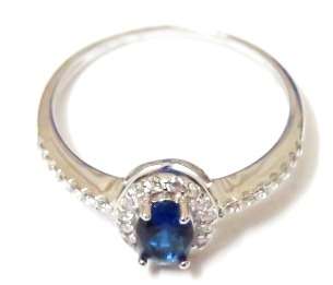 925 Silver ring with sapphire cubic zirconia  (Size 7)