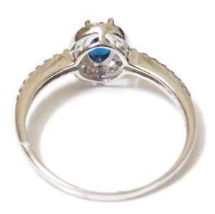 925 Silver ring with sapphire cubic zirconia  (Size 7)