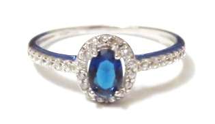 925 Silver ring with sapphire cubic zirconia  (Size 7)