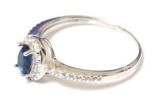 925 Silver ring with sapphire cubic zirconia  (Size 7)