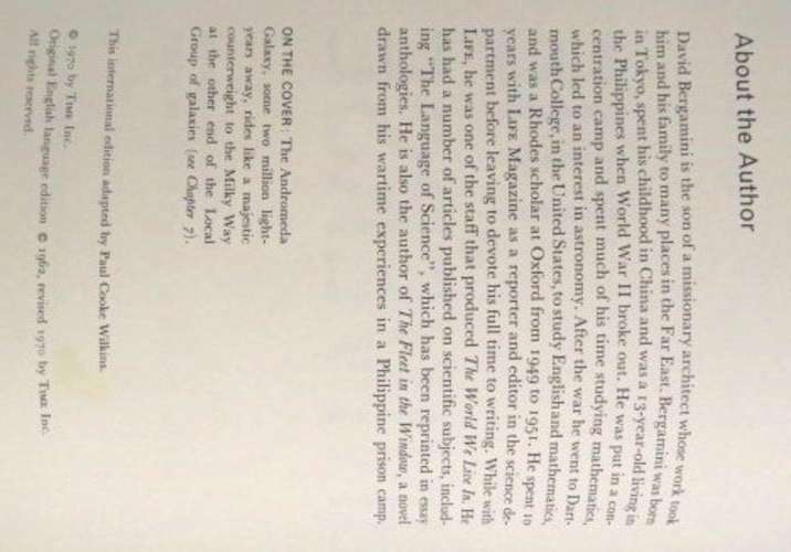 The Universe by David Bergamini, Life Nature Library 1970