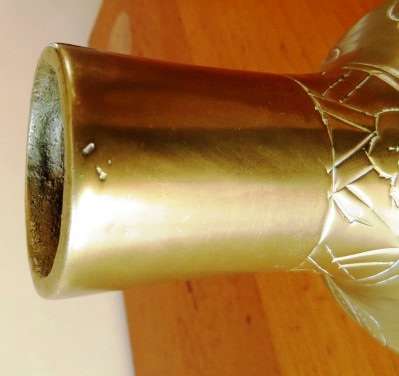 Chinese marked and engraved double gourd brass vase