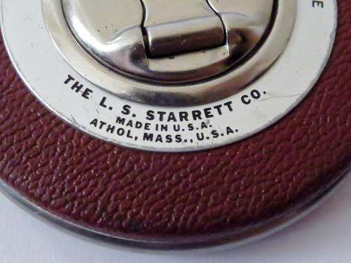 Vintage Starrett W530M&E 10M white steel precision tape measure