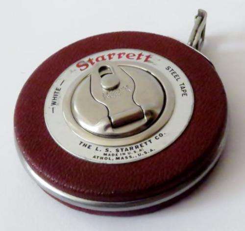 Vintage Starrett W530M&E 10M white steel precision tape measure