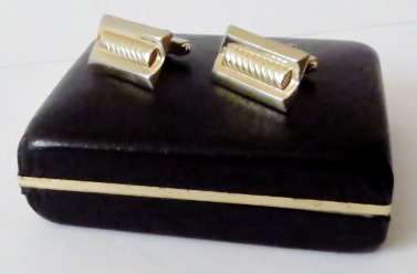 Vintage gold tone Anson cufflinks in their original case