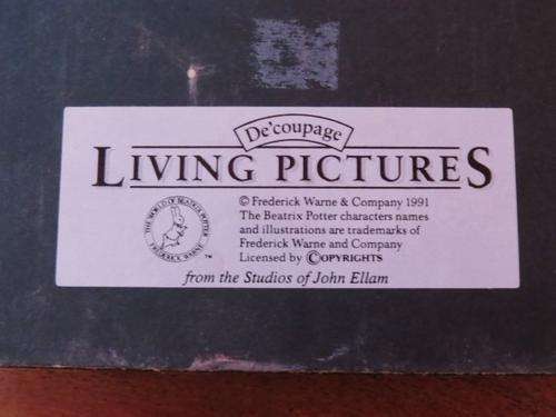 Beatrix Potter's Peter Rabbit Living Pictures De-coupage from the studios of John Ellam 1991 
