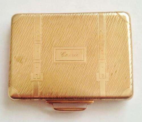 Vintage 1950s KIGU Bon Voyage travel powder compact