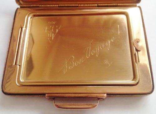 Vintage 1950s KIGU Bon Voyage travel powder compact