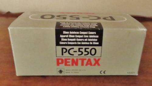Pentax PC-550 35mm Autofocus compact camera in original box with instructions and protective case