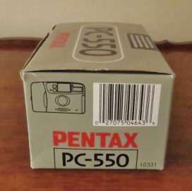 Pentax PC-550 35mm Autofocus compact camera in original box with instructions and protective case