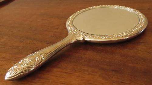 Vintage ornate silver plated dresser set in original box
