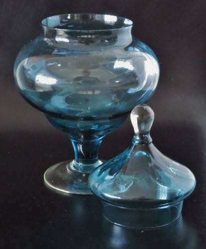 Vintage teal genie/apothecary pedestal jar