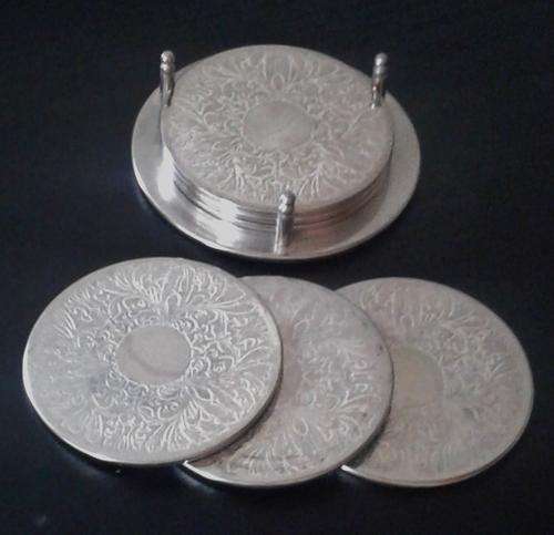 Set of silver plated coaster set 