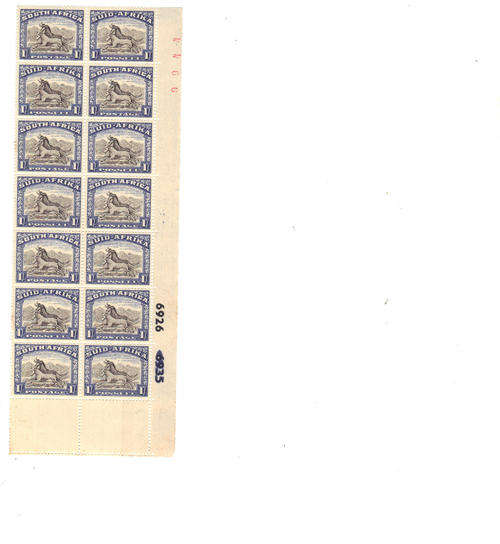 1949 - 1sh CONTROL BLOCK OF 14