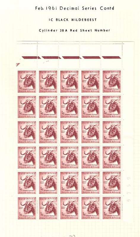 1961 DEF SERIES 1c TOP RIGHT CORNER BLOCK OF 390 WITH RED SHEET NUMBER