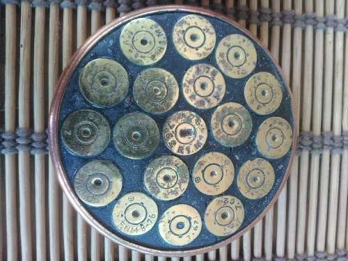 X3 COASTERS MADE OUT OF GUN SHELLS