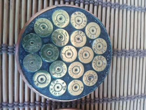 X3 COASTERS MADE OUT OF GUN SHELLS