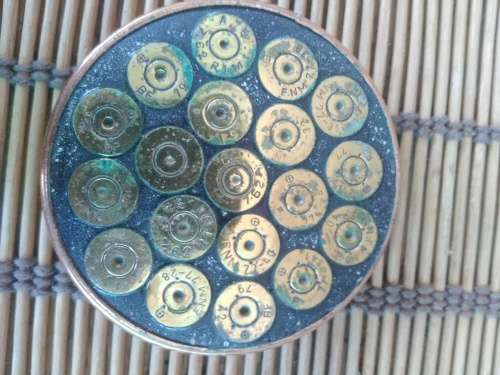 X3 COASTERS MADE OUT OF GUN SHELLS