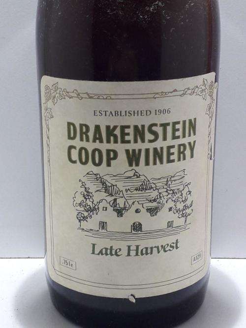 DRANKENSTEIN COOP WINERY LATE HARVEST 1906 EST .75LE A123 COLLECTORS WINE , DONT MISS OUT !!!!!!!!!!