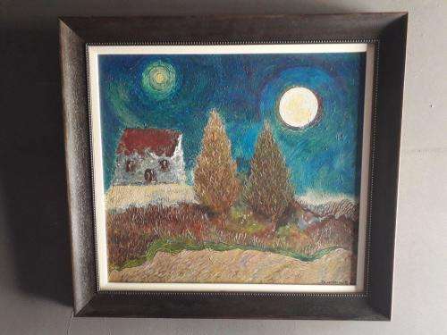 UNKNOWN ARTIST - BEAUTIFUL MOON AND SUN PAINTING 800cmx750cm ! ABSOLUTELY STUNNING ! WOW ! WOW ! WOW