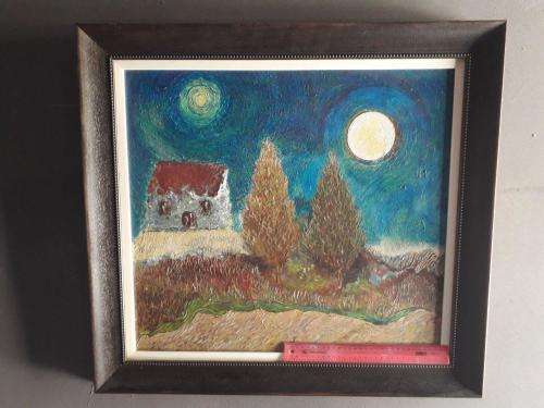 UNKNOWN ARTIST - BEAUTIFUL MOON AND SUN PAINTING 800cmx750cm ! ABSOLUTELY STUNNING ! WOW ! WOW ! WOW
