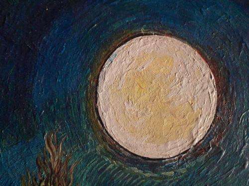 UNKNOWN ARTIST - BEAUTIFUL MOON AND SUN PAINTING 800cmx750cm ! ABSOLUTELY STUNNING ! WOW ! WOW ! WOW