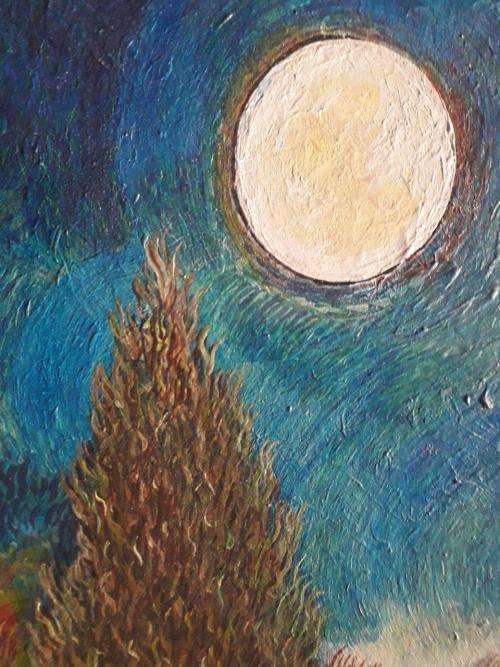 UNKNOWN ARTIST - BEAUTIFUL MOON AND SUN PAINTING 800cmx750cm ! ABSOLUTELY STUNNING ! WOW ! WOW ! WOW