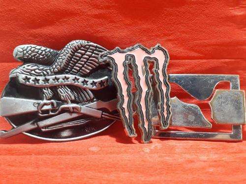 x 3 belt buckles