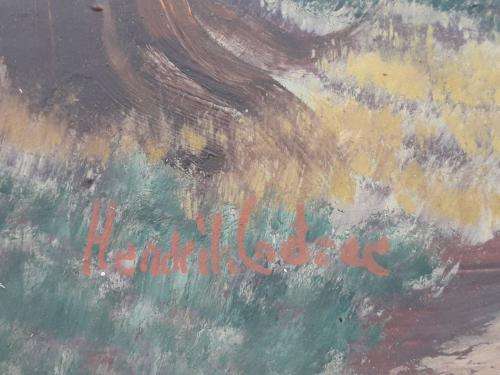 HUGE ! EARLY 1950'S ANTIQUE!  HENDRIK COETZEE ART UP FOR GRAB'S OF AN OLD FARM HOUSE, INVESTMENT ART
