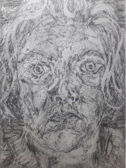 LIMITED EDITION 3/10 Anja Pieters DRAWING IN A STUNNING FRAME !