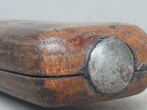 RARE ! ANTIQUE INTALICUS PREMANA WOODEN AND STEEL BUTCHERS BLADE UP FOR GRABS !